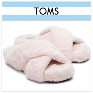 TOMS Slippers Slides KITTEN Soft Faux Fur Eva Sole Cross Over Super Soft NIB